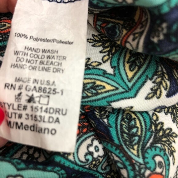 Vintage Renee C. Women's Paisley Geometric Sleeveless Summer Dress Medium - Picture 6 of 7